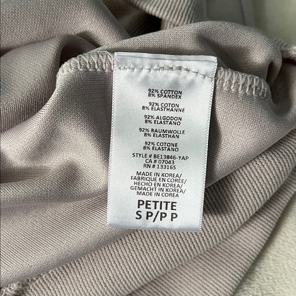 Eri + Ali Batwing Boat Neck Elegant Micro Rib Cotton Long Sleeve Top S P Beige - Picture 6 of 6